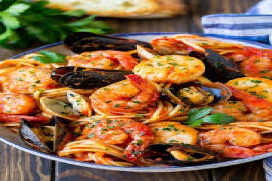 Seafood Linguine Pasta;