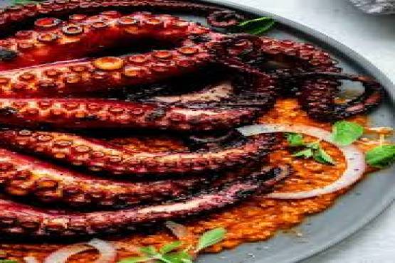 Grilled Octopus with Chimichurri Sauce;
